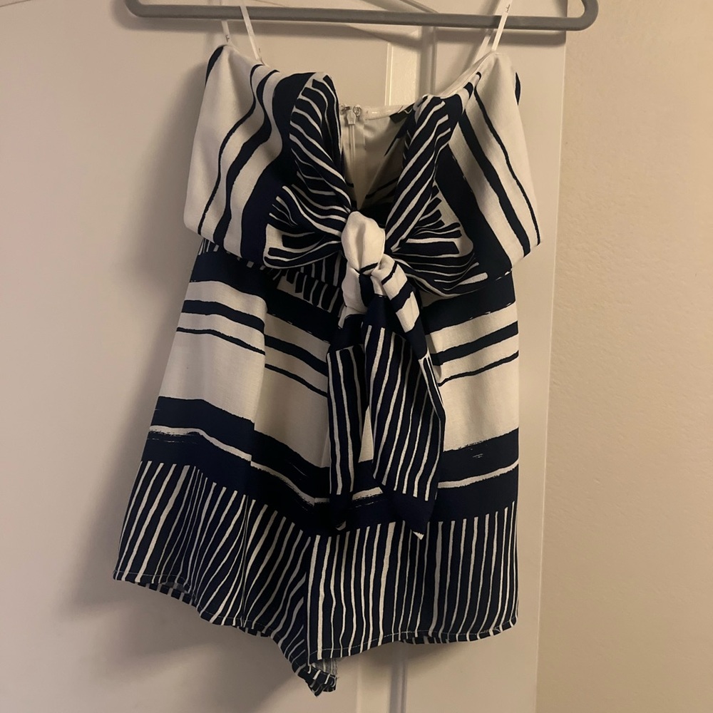 Lulus XS Dark Blue and White Romper